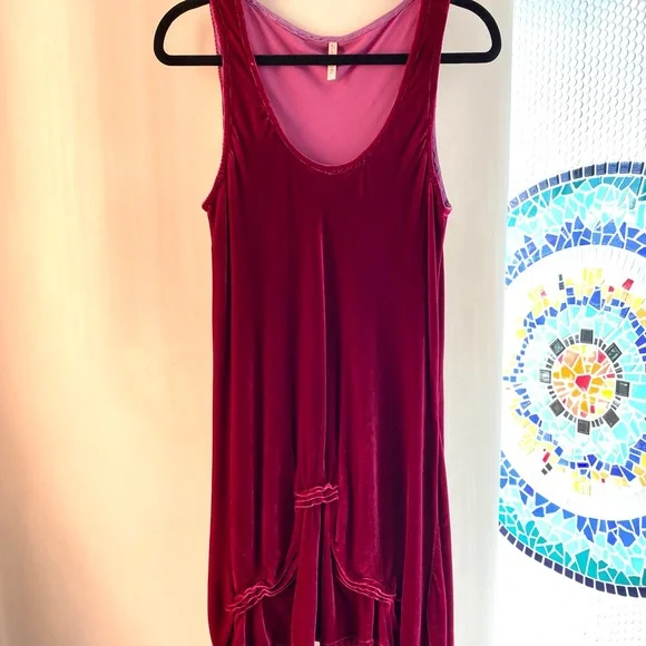 Homefrocks Silk Velvet Womens Tunic High Low Hemline - Picture 3 of 15